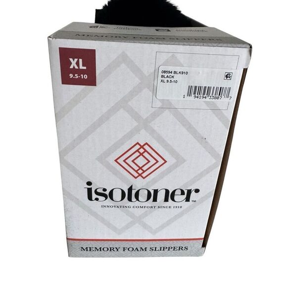 Isotoner Women’s Classic Comfort Memory Foam Slippers Size 9.5/10 Black - Picture 5 of 7